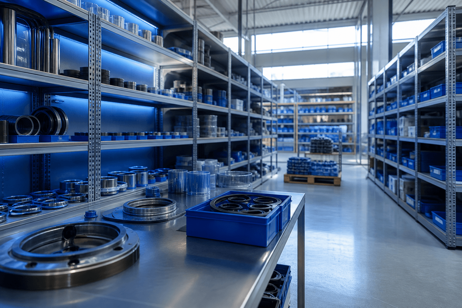 MasterSeal Parts warehouse with hydraulic seal inventory