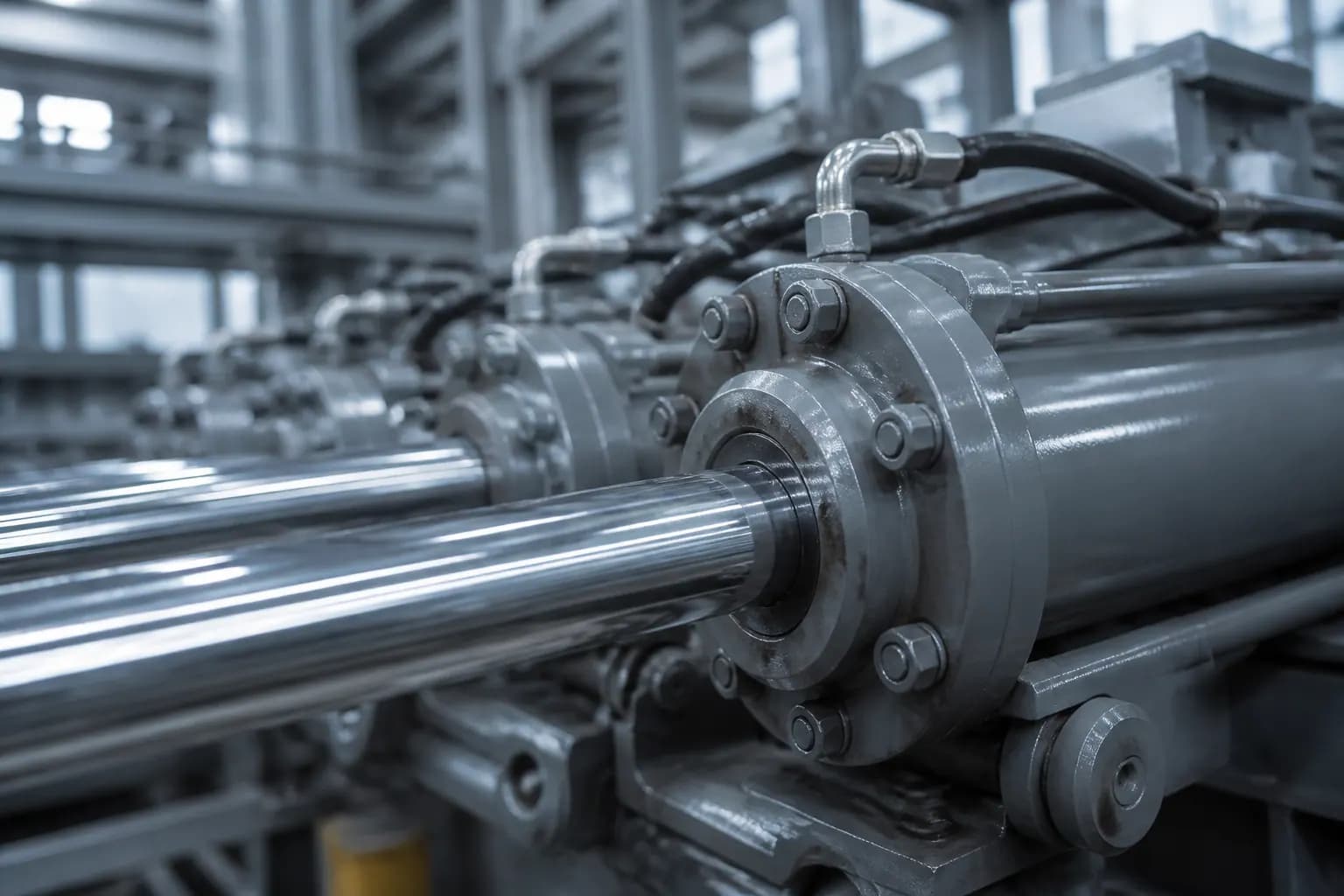 Hydraulic cylinder rods and industrial machinery